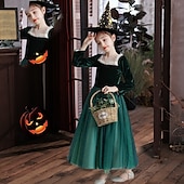 levne Šaty s pohádkovým motivem-Děti Dívčí Šaty na párty Pevná barva Krátký rukáv Dlouhý rukáv 3/4 délka rukávu Výkon Halloweenská párty Síťka Princeznovské Cosplay kostým Sladký Síťka Do půli lýtek Plášťové šaty Tylové šaty Léto