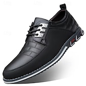 abordables Zapatillas de hombre-Hombre Oxfords Zapatos Derby Zapatos Confort Negocios Casual Británico Exterior Diario Oficina y carrera PU Cordones Negro Blanco Rosa Primavera Otoño Invierno
