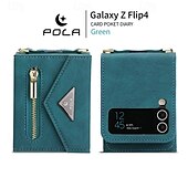 お買い得  サムスン用ケース-電話 ケース 用途 Zフリップ6 Z Flip 5 Z Flip 4 Z Flip 3 バックカバー スタンド付き ジッパ－ ストラップ付き レトロ風 TPU PUレザー