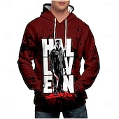 tanie Bluzy-Halloween Michael Myers Bluza z Kapturem Nadruk Graficzny Na Dla par Męskie Damskie Dla dorosłych Halloween Karnawał Bal maskowy Druk 3D Codzienne