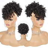 abordables Chignons-chignons Chignon A Clipser Cheveux Synthétiques Pièce de cheveux Extension des cheveux Afro bouclé Soirée du quotidien Usage quotidien Auburn Rouge Bordeaux Violet