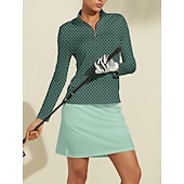 cheap Polos &amp; Quarterzips-Women&#039;s Golf Polo Shirt Green Dark Blue Long Sleeve Top Ladies Golf Attire Clothes Outfits Wear Apparel