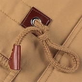 billiga Cargo Jackor-Herr Vinterjacka Fleece-jacka Vardaglig jacka Dagligen Semester Håller värmen Ficka Fleece Höst vinter Slät Mode Streetwear Huva Normal Svart Grön Kaki Jacka