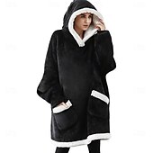cheap Wearable Blanket-Blanket Hoodie Super Warm Soft Sherpa Fleece Hooded Blanket Comfy Wearable Snuggle Blanket Sweatshirt with Giant Pockets One Size fits all Men Women Teenagers
