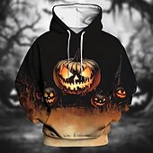 abordables Sudaderas con capucha-Víspera de Todos los Santos Calabaza Sudadera Pullover Víspera de Todos los Santos 3D Bolsillo delantero Gráfico Para Pareja Hombre Mujer Adulto Víspera de Todos los Santos Carnaval Mascarada