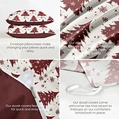baratos Roupa de Cama de Natal-capa de edredom de natal com design de árvore de natal vermelha roupa de cama festiva 100% algodão macio e aconchegante para decoração sazonal de quarto queen king size
