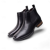 baratos Botas do Chelsea-botas chelsea masculinas de couro marrom e preto – botas clássicas de cano curto com painéis laterais elásticos para uso casual e formal