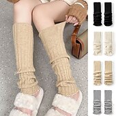 economico calzini da casa-calzini da donna autunnali e invernali coprigambe spessi e caldi lavorati a maglia calzini di media lunghezza calzini in pile lolita