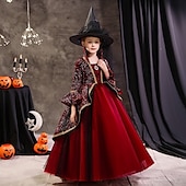 levne Šaty s pohádkovým motivem-Děti Dívčí Šaty na párty Pevná barva Krátký rukáv Dlouhý rukáv 3/4 délka rukávu Výkon Halloweenská párty Síťka Princeznovské Cosplay kostým Sladký Síťka Do půli lýtek Plášťové šaty Tylové šaty Léto