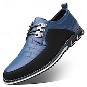 abordables Zapatillas de hombre-Hombre Oxfords Zapatos Derby Zapatos Confort Negocios Casual Británico Exterior Diario Oficina y carrera PU Cordones Negro Blanco Rosa Primavera Otoño Invierno
