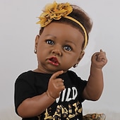 cheap Dolls, Playsets &amp; Stuffed Animals-22.8 Inch Realistic Reborn Baby Dolls - Silicone Baby Girl Real Life Dolls with Full Body Vinyl Newborn Lifelike Weighted Dolls for Ages 3+ Gift