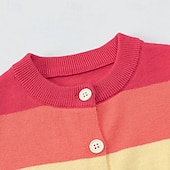 Bambino Da ragazza Ritorno a scuola Cardigan Arcobaleno Scuola Manica lunga Bottoni Giornaliero 4 anni + Autunno Multicolore economico Maglioni e cardigan per bambine-Bambino Da ragazza Ritorno a scuola Cardigan Arcobaleno Scuola Manica lunga Bottoni Giornaliero 4 anni + Autunno Multicolore