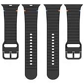 olcso Apple óraszíjak-Sportszíj Kompatibilis valamivel Apple Watch óraszíj 38mm 40mm 41mm 42mm 44mm 45mm 49mm Elasztikus Állítható Szilikon Csere óraszíj mert iwatch Ultra 2 Series 9 8 7 SE 6 5 4 3 2 1