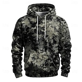 baratos Moletons de Caça-Homens Gráfico camuflagem Moletom Moletons Férias Diário Manga Longa Com Capuz Férias Esportes Para Noite Camuflado Estampado Inverno Primavera &amp; Outono Designer