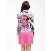 cheap Polos &amp; Quarterzips-Women&#039;s Golf Polo Shirt Pink Long Sleeve Top Ladies Golf Attire Clothes Outfits Wear Apparel