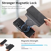 お買い得  サムスン用ケース-電話 ケース 用途 Zフォールド6 Z Fold 5 Z Fold 4 Z Fold 3 バックカバー スタンド付き 磁石バックル カード挿入口 レトロ風 PUレザー