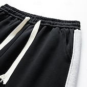 baratos Calças Desportivas-Homens Calças Esportivas Corredor Calças Calça casual Patchwork Com Cordão Cintura elástica Tecido Conforto Quente Comprimento total Ao ar livre Casual Diário Esportes Moda Preto Cinzento