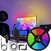 رخيصةأون ضوء الليل الذكي-أضواء LED قطاع الإضاءة الخلفية usb شاشة عرض الكمبيوتر مزامنة جو ذكي 1 / 1.5 / 2 / 2.5m 5050smd 30 حبة led / م ws2811 دعم التحكم في التطبيق متعدد الشاشات