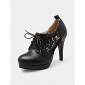 cheap Platform Heels-Women&#039;s Black Lace Platform Heels – Gothic Vintage Lace-Up High Heel Shoes with Stiletto, Ideal for Parties and Formal Occasions