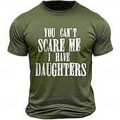  Camiseta de Manga Curta Divertida para Pais 'Você Não Pode Me Assustar Eu Tenho Filhas' Humor Familiar