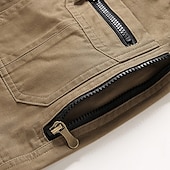 economico Pantaloni cargo-Per uomo Pantaloni cargo Pantaloni Bottoni Multi tasca Liscio Indossabile Esterno Giornaliero Campeggio e hiking Di tendenza Classico Nero Giallo