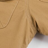 levne Cargo bundy-Pánské Zimní bunda Fleecová bunda Neformální bunda Denní Dovolená Zahřívací Kapsy Fleece Podzim zima Bez vzoru Módní Šik ven Kapuce Standardní Černá Námořnická modř Khaki Armádní zelená Tmavě šedá
