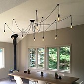 economico Luci a sospensione-lampada a sospensione a led bianco caldo 6/10/14 teste retro edison multi regolabile fai da te luce ragno soffitto moderno chic industriale per soggiorno camera da letto 110-240v