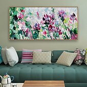 cheap Floral/Botanical Paintings-Mintura Handmade Texture Flowers Oil Paintings On Canvas Wall Art Decoration Modern Abstract Picture For Home Decor Rolled Frameless Unstretched Painting