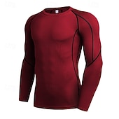 economico T-shirt e Canottiere da Corsa-Per uomo Maglia a compressione Maglia atletica Maglietta da Palestra Maglietta Fitness Manica Lunga Maglietta Casuale Athleisure Autunno Blocco di colori Asciugatura Rapida Morbido Traspirante