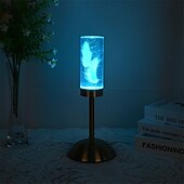 baratos Candeeiros de mesa-acrílico flor eterna candeeiro de mesa tri cor temperatura cor luz gradiente led criativo noite luz quarto lâmpada cabeceira atmosfera decoração ornamento aniversário presente usb 1pc