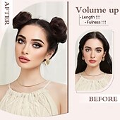 economico Chignon-Chignon Chignon Con clip Capelli sintetici Pezzo di capelli Estensione capelli Ondulato Feste Giornaliero Da tutti i giorni Biondo platino Marrone Biondo scuro