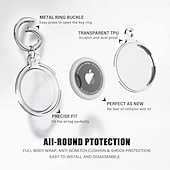 economico Cover Airtag-Custodia impermeabile IPX8 per AirTag, confezione da 4 – portachiavi con protezione integrale e anello per Apple AirTag, cover in TPU per animali domestici, portafoglio, bagaglio, chiavi.