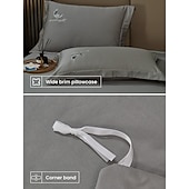 economico Collezione d&#039;elite-Set copripiumino da 4 pezzi, 100% cotone biologico, tessuto morbido e traspirante, include copripiumino e federe per un sonno confortevole.
