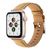 olcso Apple óraszíjak-Bőr zenekar Kompatibilis valamivel Apple Watch óraszíj 38mm 40mm 41mm 42mm 44mm 45mm 49mm Fém kapocs Luxus Állítható Valódi bőr Csere óraszíj mert iwatch Ultra 2 Series 9 8 7 SE 6 5 4 3 2 1