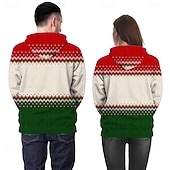 abordables Sudaderas &amp; Sudaderas con capucha-Navidad Papá Noel Sudadera Sudadera con capucha navideña divertida 3D Navidad Bolsillo delantero Gráfico Para Pareja Hombre Mujer Adulto Mascarada Impresión 3D Fiesta Casual Diario