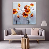 preiswerte Blumen-/Botanische Gemälde-handgefertigtes Ölgemälde auf Leinwand, Wandkunst, Dekoration, modern, kleine frische Blumen, Pflanzen, Gänseblümchen für Zuhause, Tanzstudio, Dekor, gerolltes, rahmenloses, ungedehntes Gemälde