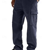 お買い得  スウェットパンツ-男性用 スウェットパンツ コーデュロイパンツ ズボン カーゴスウェットパンツ ポケット ドローストリング 弾性ウエスト 平織り 履き心地よい スポーツ・アウトドア 日常 ファッション カジュアル アーミーグリーン ブラック マイクロエラスティック