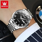 halpa Mekaaniset kellot-Uusi Olevs Olevs Brändi Muotitrendi Miesten Teräshihna Kello Kalenteriviikkonäyttö Valoisa Yksinkertainen Automaattinen Mekaaninen Kello Rentoa Vedenkestävä Urheilu Miesten Rannekello