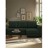 baratos Cobertura de Sofa-Capa de Sofá 100% Algodão com Armazenamento Capas de Sofá-Cama Acolchoadas Cor Sólida