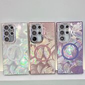 お買い得  サムスン用ケース-電話 ケース 用途 S24 Ultra S24 Plus S24 FE S23 Ultra A55 A35 A25 A15 5G A54 S25ウルトラ バックカバー 磁石バックル ワイヤレス充電をサポート 耐衝撃 レトロ風 仕上げ