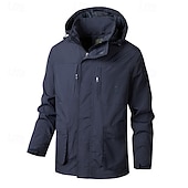ieftine Fleece și jachete 3 în 1-Bărbați Jachetă Softshell Μπουφάν πεζοπορίας În aer liber Rezistent la Vânt Rezistent la Apă Jachetă de vânt Voiaj Kaki Albastru Închis Gri