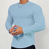 economico T-shirt e Canottiere da Corsa-Per uomo Maglia Atletica Maglia da palestra Camicia fitness Camicia a compressione imbottita Manica lunga Maglietta Informale Athleisure Autunno Traspirante Morbido Allenamento in palestra Corsa