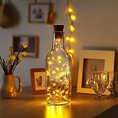 economico Striscie luci ad energia solare-luce solare esterna della stringa ha condotto la luce solare del giardino 2m 20led bottiglia di vino ad energia solare a forma di sughero stringa di filo di rame principale luce esterna festival