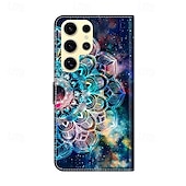お買い得  サムスン用ケース-電話 ケース 用途 S24 Ultra S24 Plus S24 S23 S23 Ultra S22 S22 プラス ウルトラ S21 Ultra S21 FE S21 バックカバー スタンド付き 耐衝撃 レトロ風 PUレザー