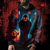 levne Mikiny s kapucí-horor Duch Kapuce Pullover předvečer Všech svatých 3D Přední kapsa Grafika Pro Pro páry Pánské Dámské Dospělé předvečer Všech svatých Karneval Plesová maškaráda 3D tisk Párty Běžné / Denní