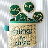 baratos Presentes-grande saco de f*cks para dar bolsa com zíper, com diferentes moedas de feltro com zíper de fucks que podem ser bordadas em roupas, chapéus, saco de fucks gag presente para amigos