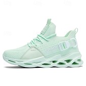 economico Sneakers da uomo-scarpe da ginnastica sportive da uomo in Flyknit verde neon - scarpe da corsa leggere e traspiranti con un design unico della suola