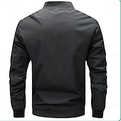 cheap Sport Jacket-Men's Lightweight Jacket Outdoor Jacket Bomber Jacket Full Zip Spring &amp;  Fall Active Black Navy Blue Dark Green Khaki Light Grey Jacket