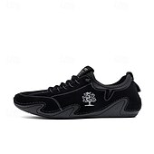 baratos Ténis para Homem-Homens Tênis sapatos feitos à mão Microfibra Confortável Antiderrapante Com Cadarço Preto Bege Cinzento