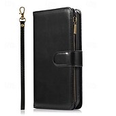 cheap iPhone Cases-Phone Case For iPhone 16 Pro Max Plus iPhone 15 Pro Max Plus iPhone 14 13 12 11 Pro Max Mini SE X XR XS Max 8 7 Plus Back Cover with Stand Holder Zipper with Wrist Strap Retro TPU PU Leather